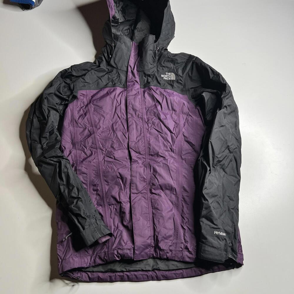 The North Face Women’s XS HyVent Hooded Jacket Purple Black Waterproof Coat‎